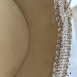 Sewing box, work box, scoubidou and fabric, beige