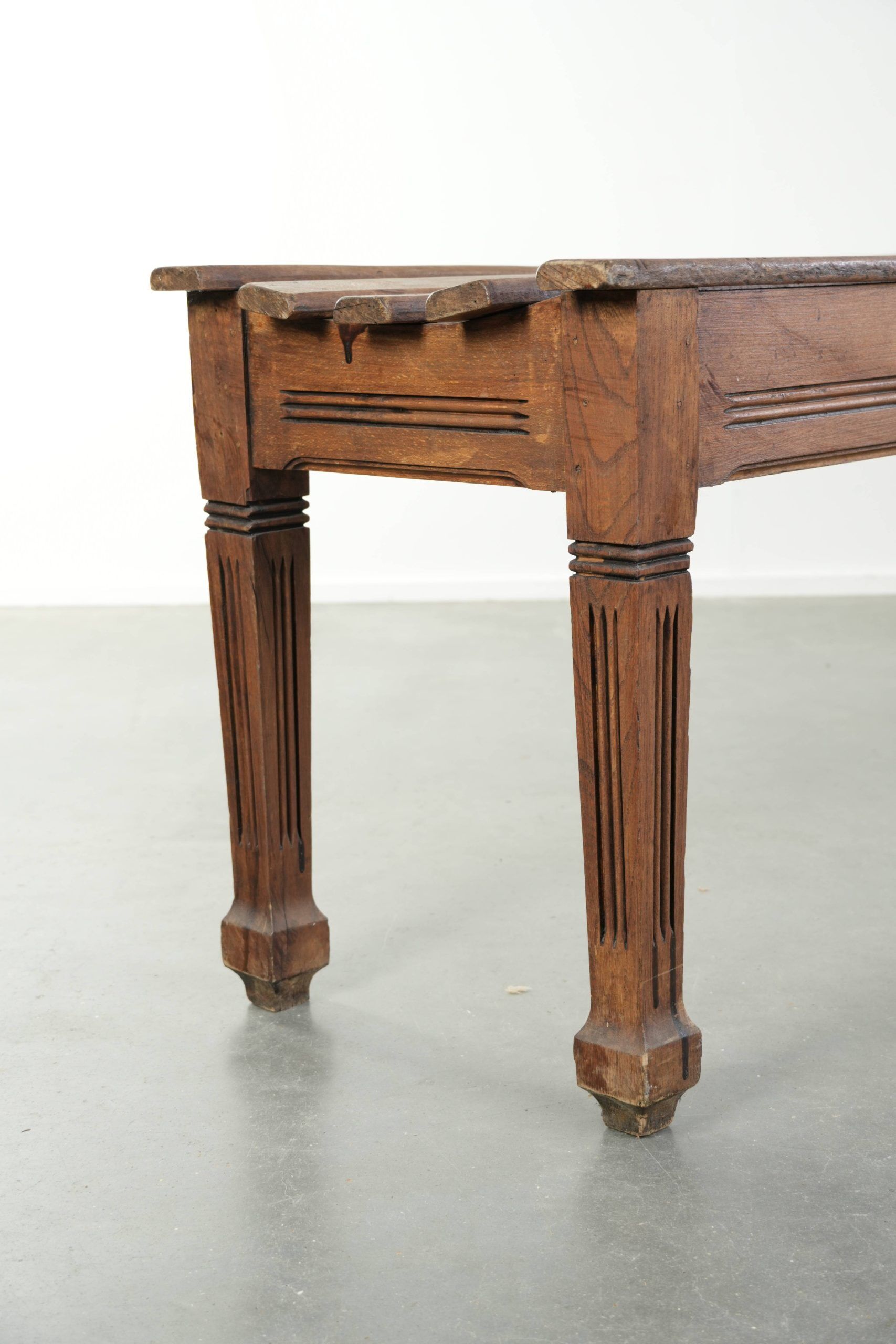 Antique French oak hallway bench/dining table bench from the 19th century