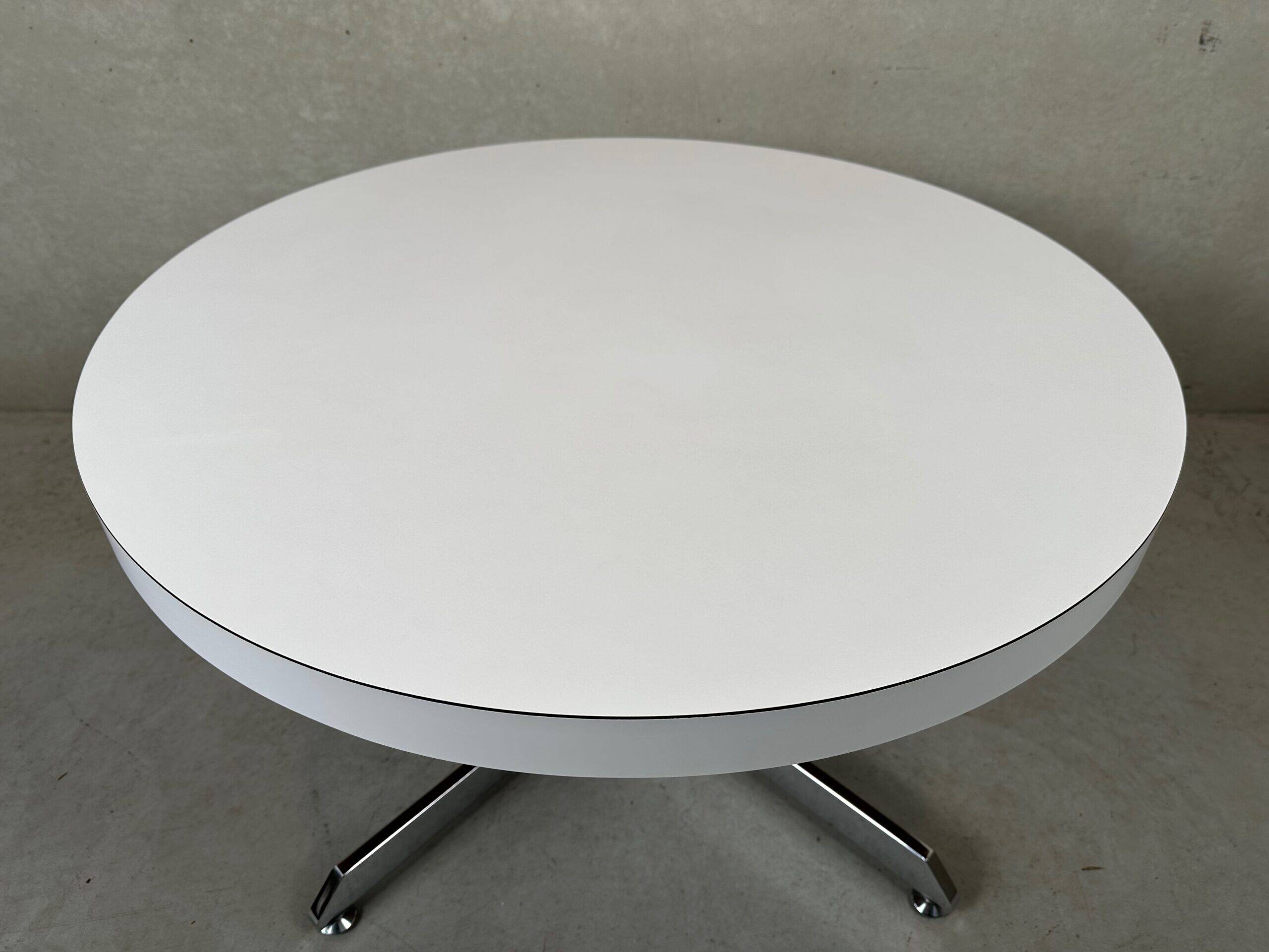 Table basse en formica blanche vintage