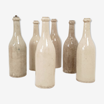 Set of 6 bottles in sandstone