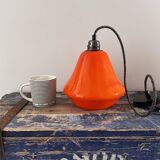 Vintage pendant light in orange opaline