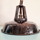 Antique workshop suspension in black metal
