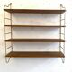 Etagère string laiton et hêtre, 1960