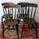 Antique set of 4 farmhouse patinated oak dining chairs, 19th century