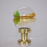 Kaiser brass lamp & amber glass