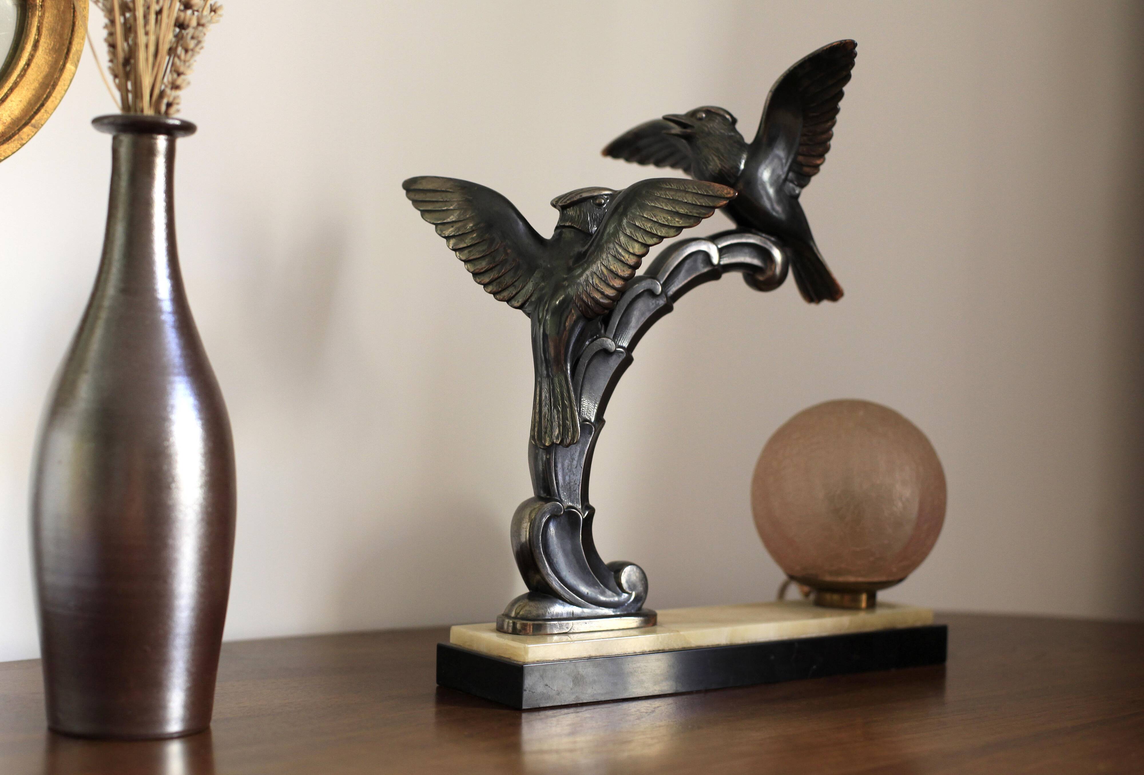 Art-deco lamp Opaline pink Large format