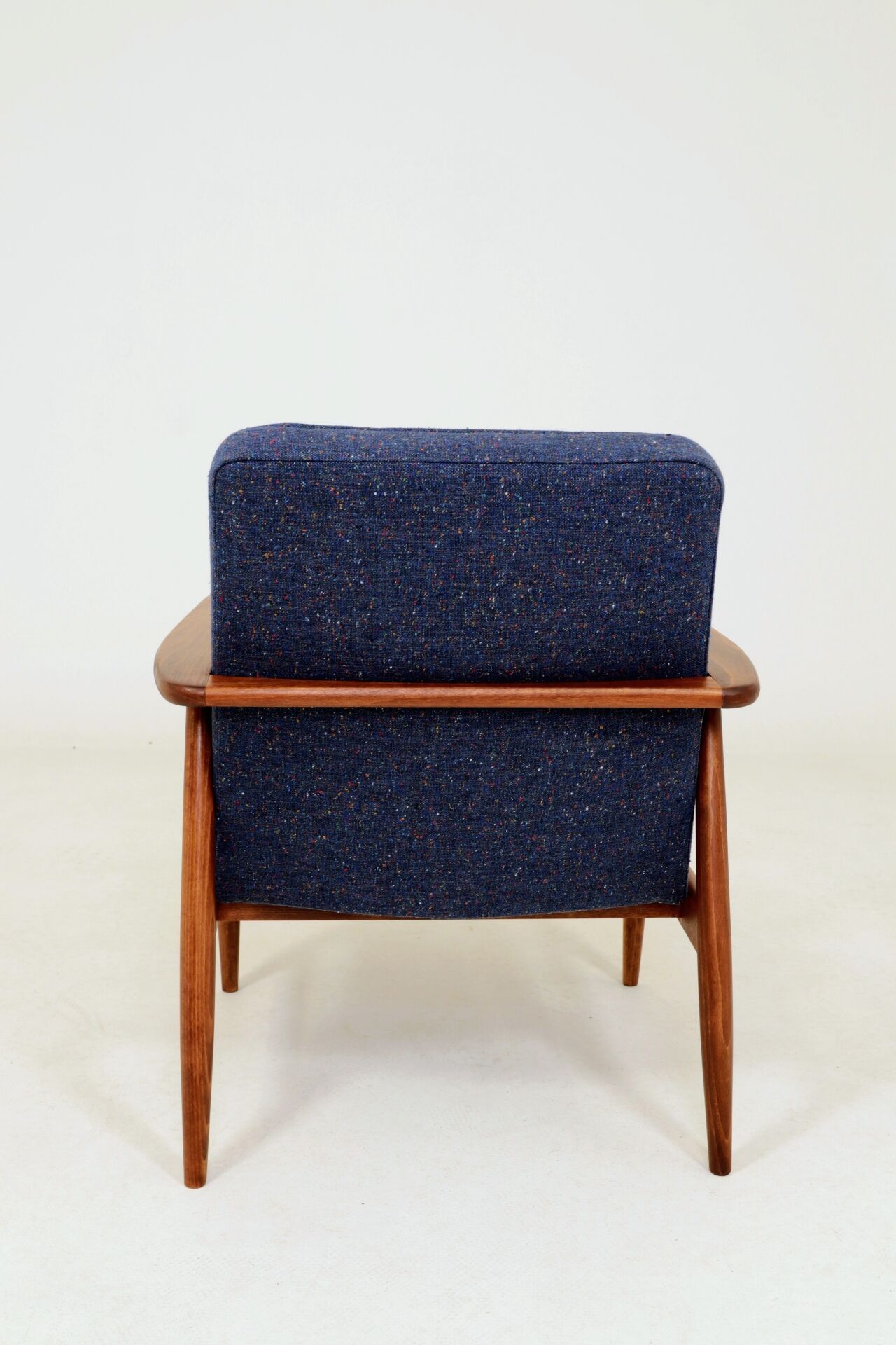 Two Mid Century Armchairs by M. Zieliński, Poland 1960, Navy Tweed