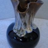 Blue, grey and brown flame stoneware jug