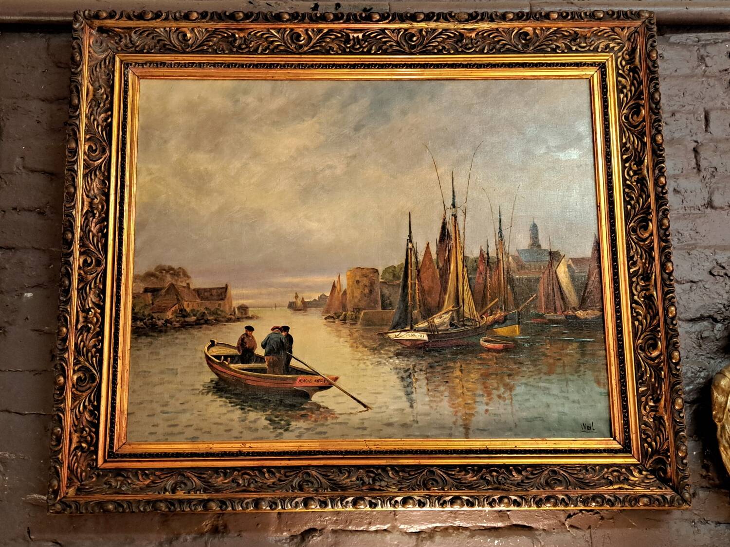 Painting by Fernand Weil "Seen on the port"