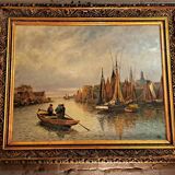 Painting by Fernand Weil "Seen on the port"
