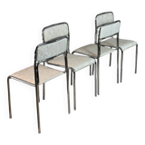 Reupholstered Chrome Stacking Chairs - 70s