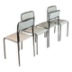 Chaises empilables en chrome retapissées - Années 70