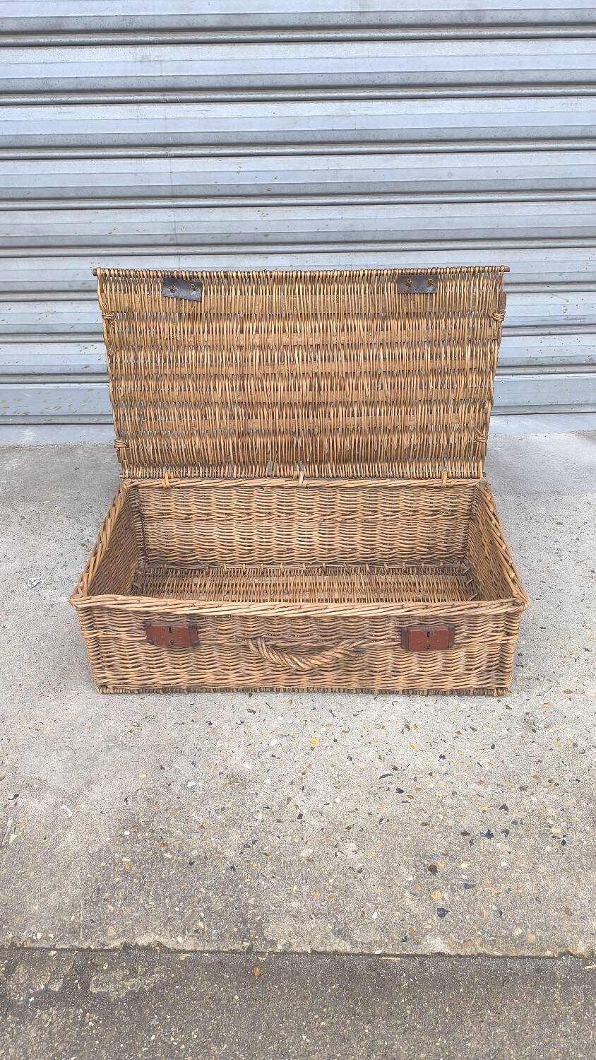 1930s wicker travel suitcase