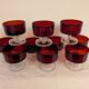 10 ruby glass cups, 1970s
