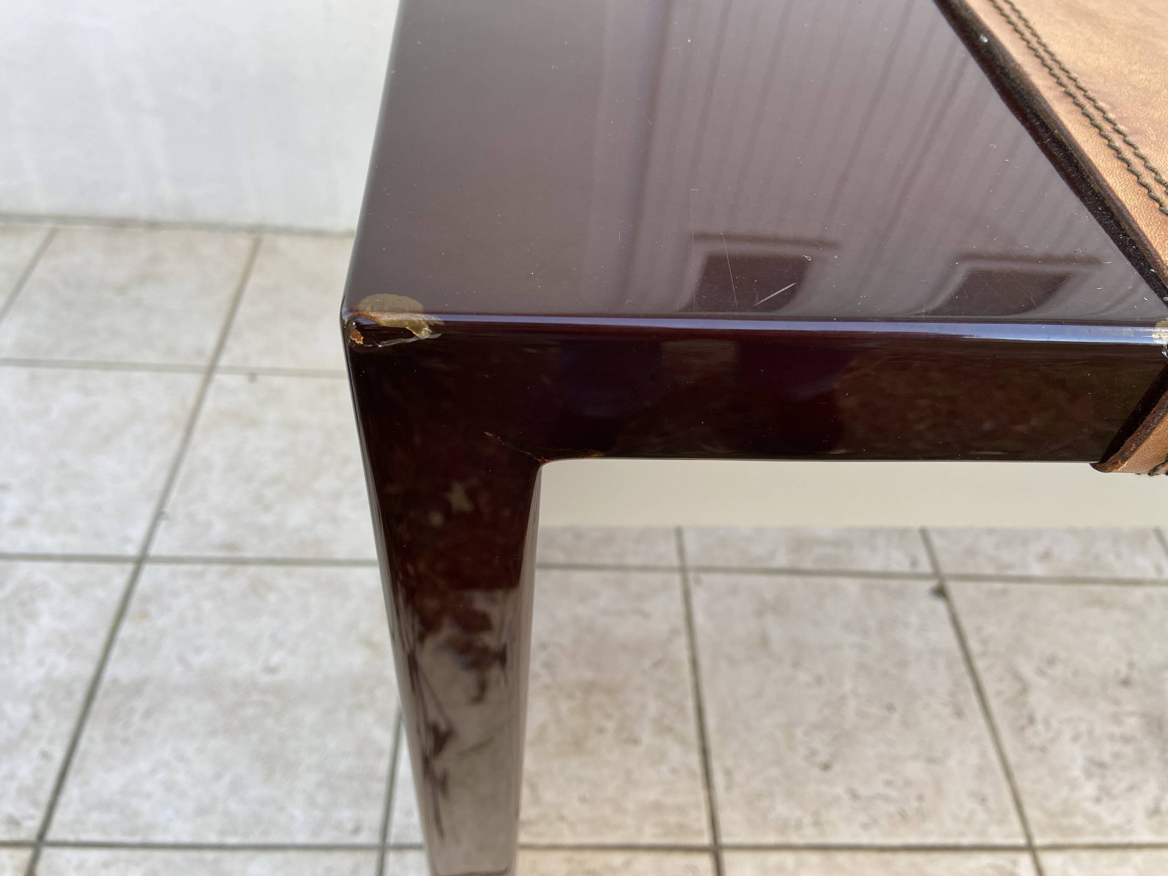 1970s lacquer and leather desk