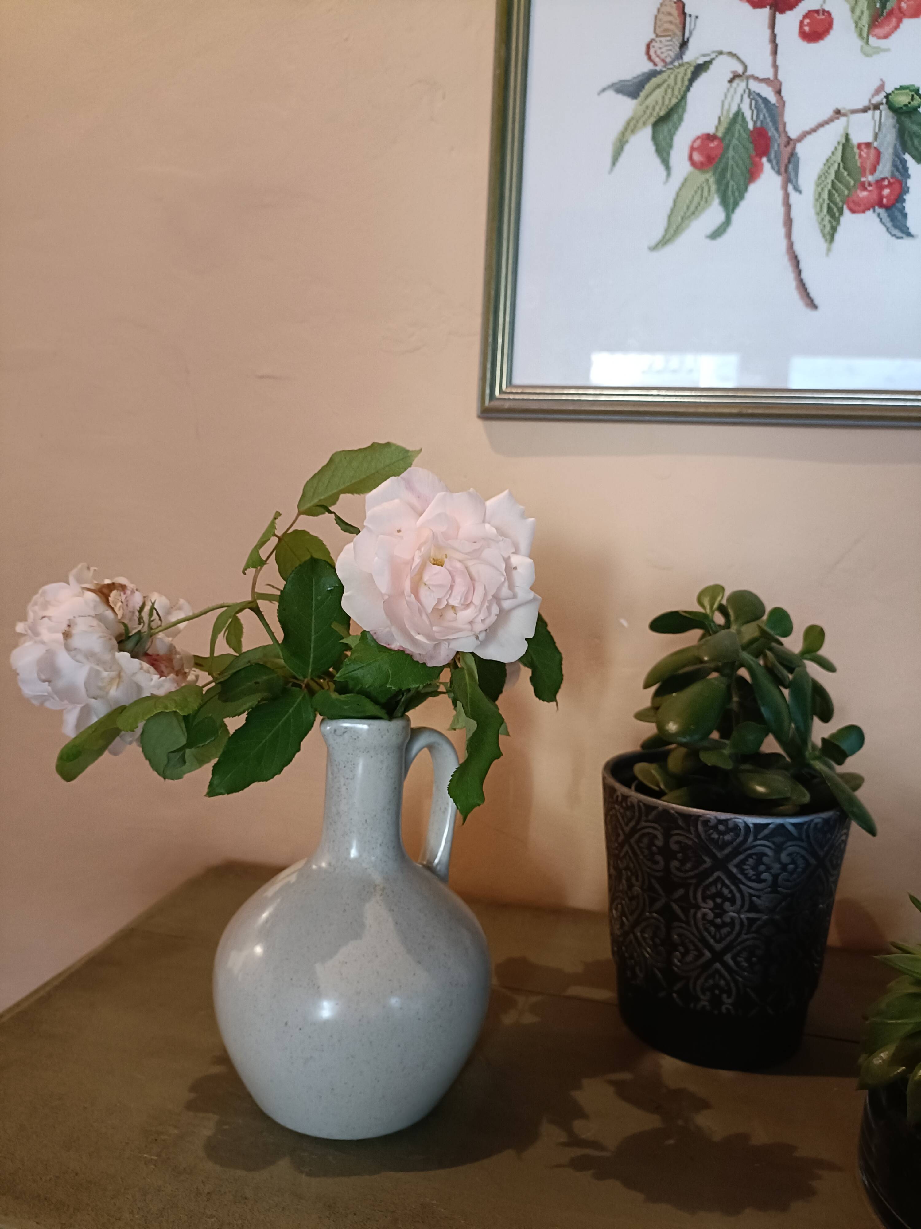 Speckled beige stoneware bottle