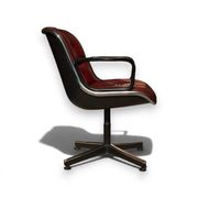 Fauteuil Executive Charles Pollock pour Knoll, cuir bordeaux