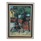 Original oil on panel “Red cottages” by Ingrid Larsblad, vintage & framed 30×40cm