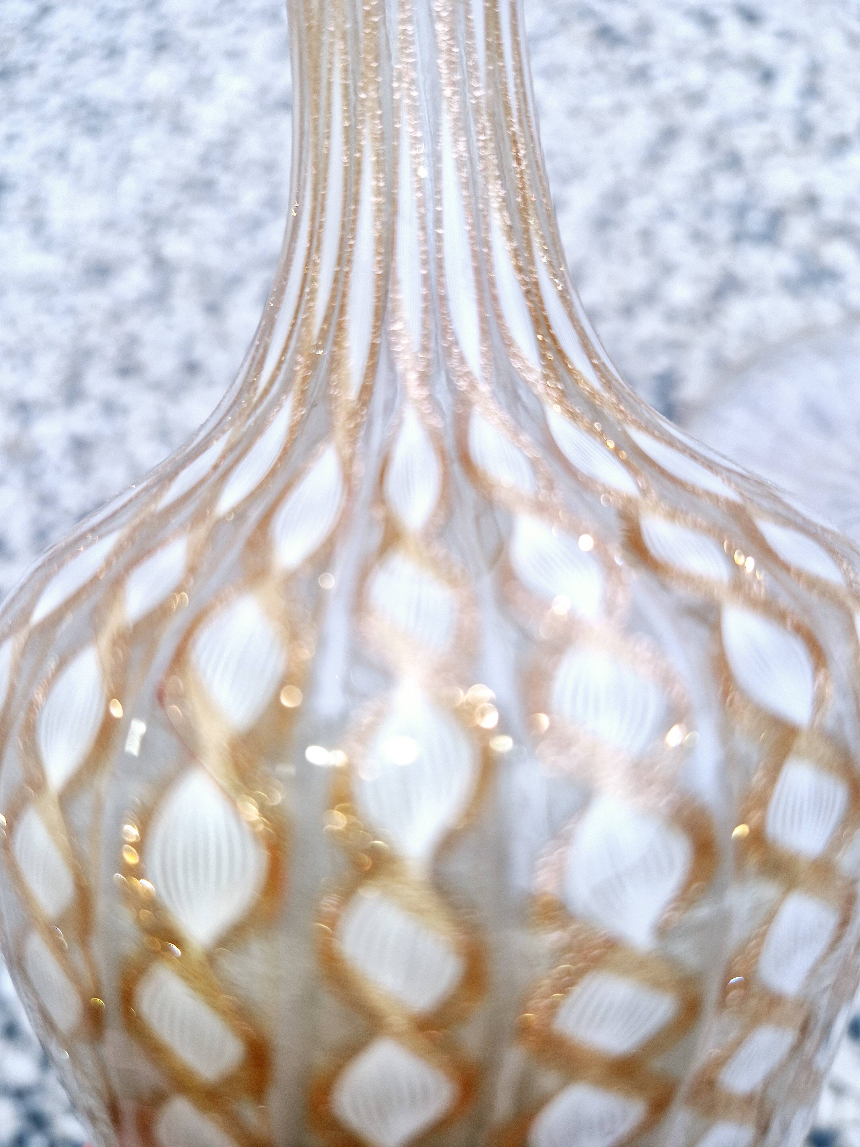 Murano vase 1960 gilded