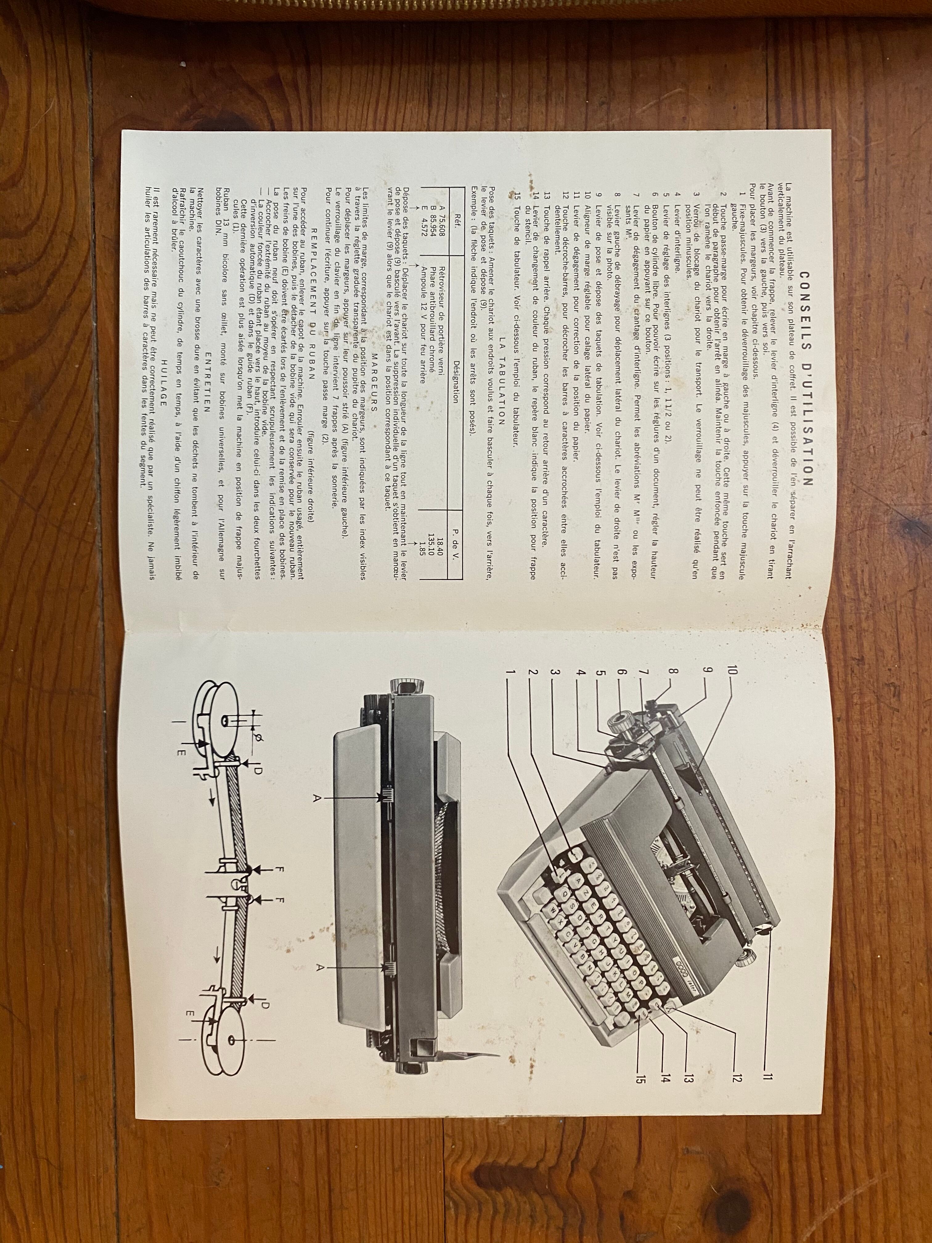 Portable typewriter Japy reporter inter