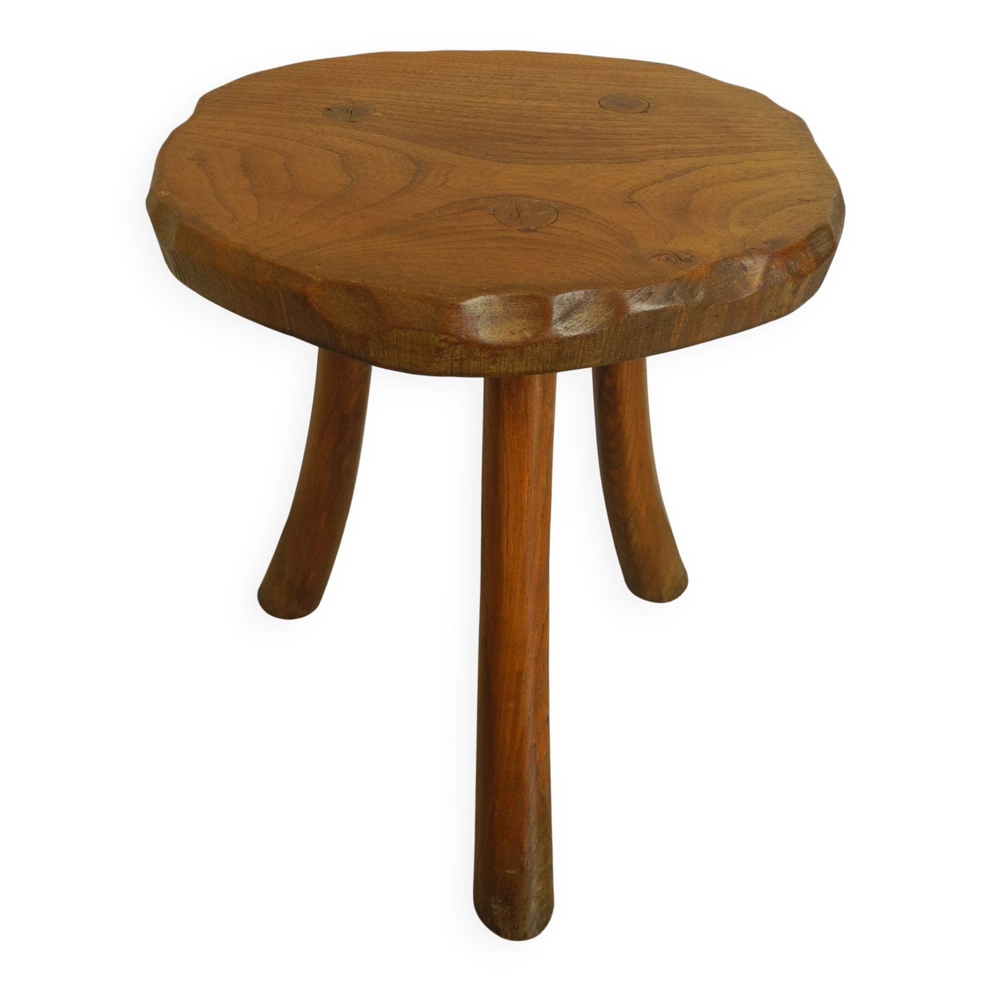 vintage wooden stool brutalist decor plant stand