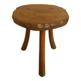 vintage wooden stool brutalist decor plant stand