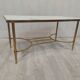 Table basse marbre blanc et métal doré