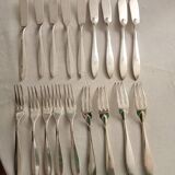 Fish cutlery - christofle forks and knives in silver metal