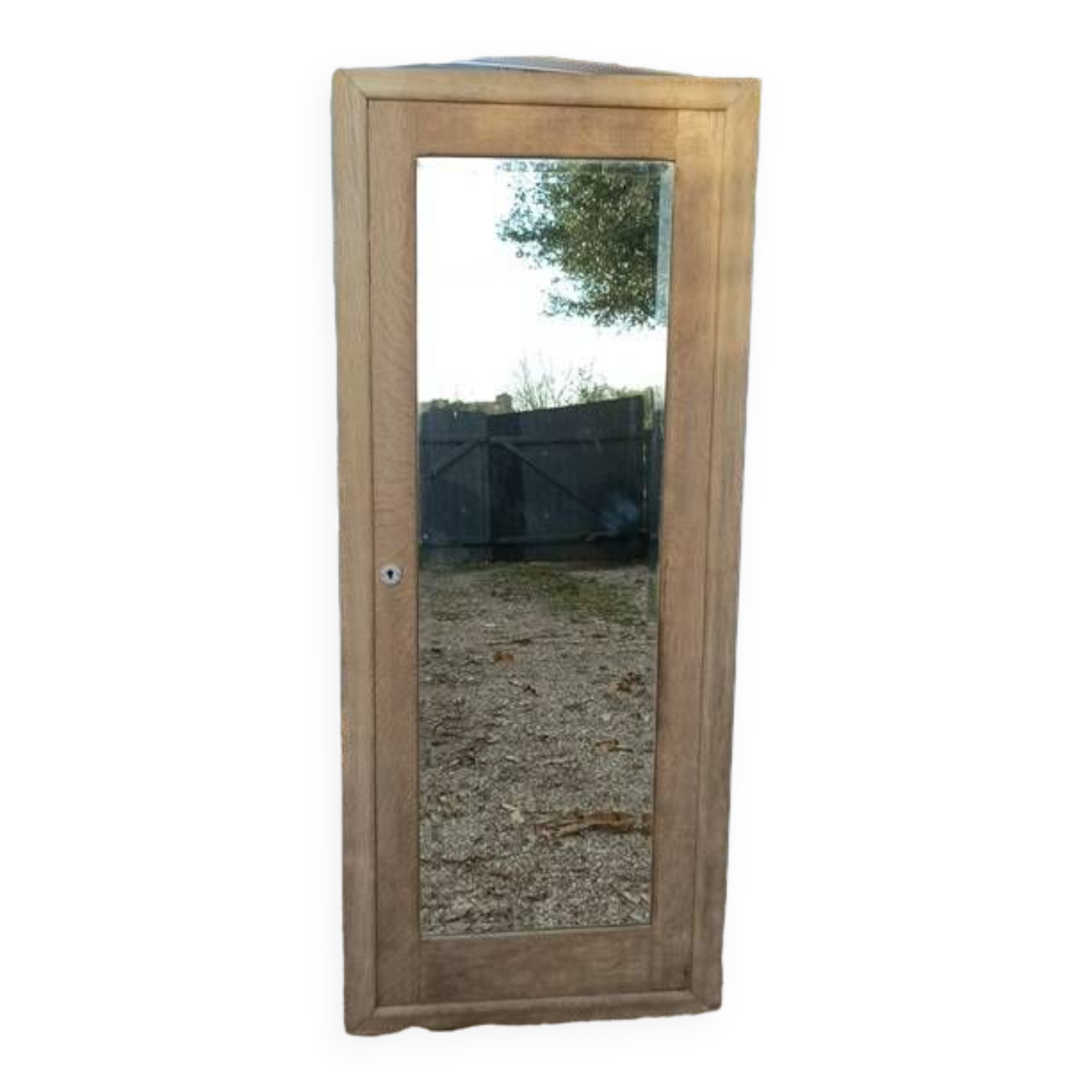 Beveled mirror door solid wood frame air-gummed cupboard
