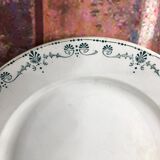 Plat de service rond ancien Gien model Etrusque terre de fer