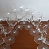 9 verres vin rouge cristal de Baccarat modèle Capri signés - 15 cm