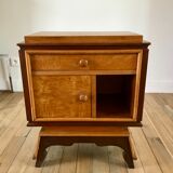 table de chevet en loupe d'orme art déco années 30