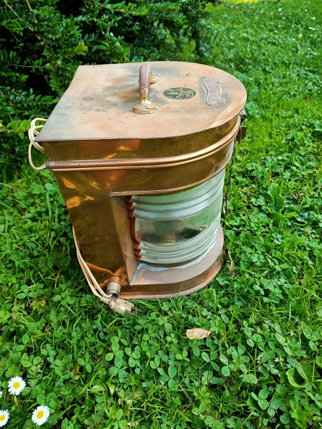 Old copper houseboat lamp