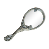 Miroir à main en laiton art nouveau