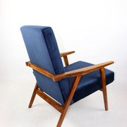 Vintage loft armchair 1970s navy blue velvet - 2 pieces available