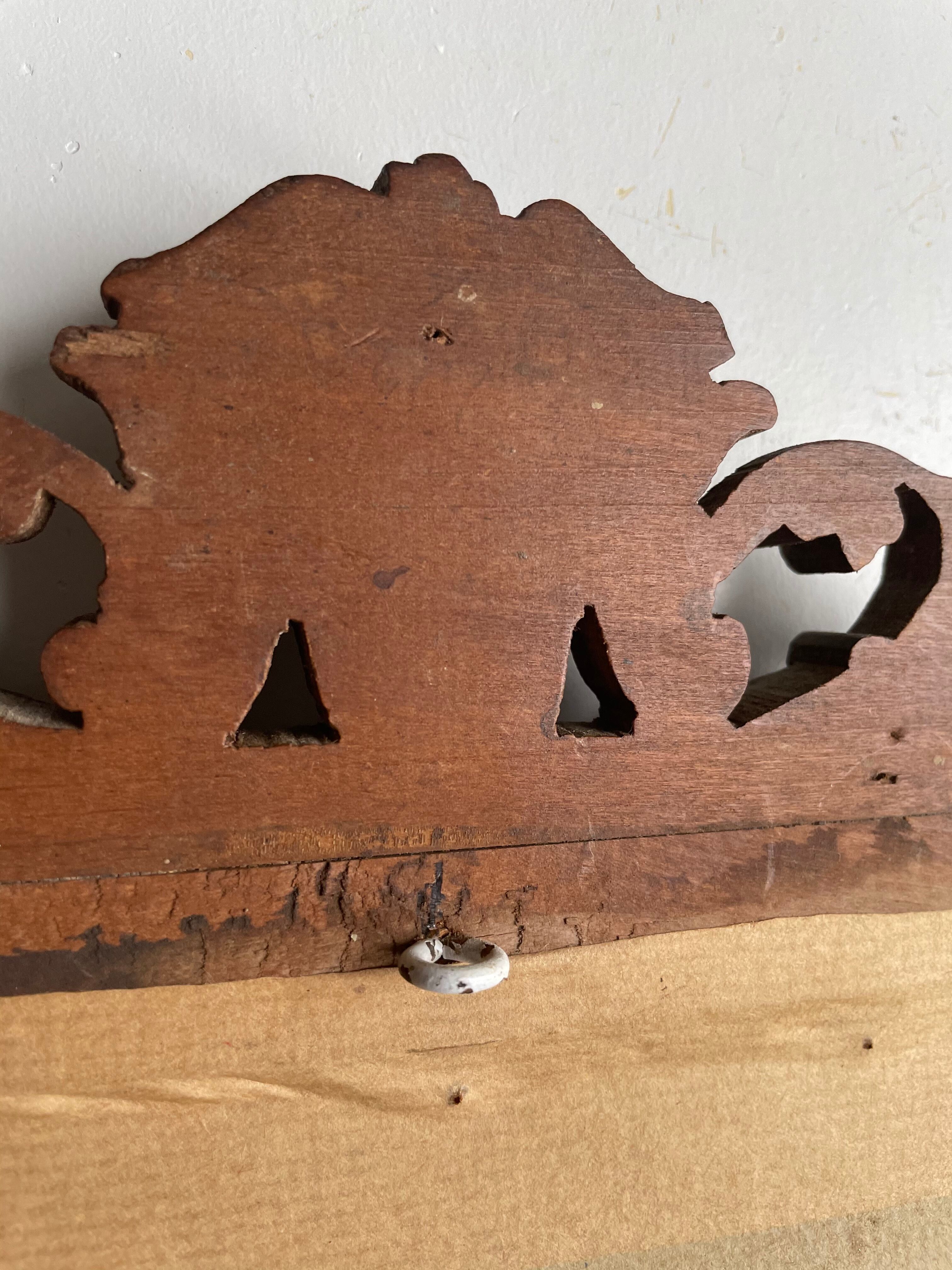 Bevelled mirror frame carved wood