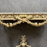 Louis XVI console in lacquered wood around 1850-1880