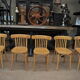 Lot de 6 anciennes chaises bistrot en hêtre courbé des années 1950