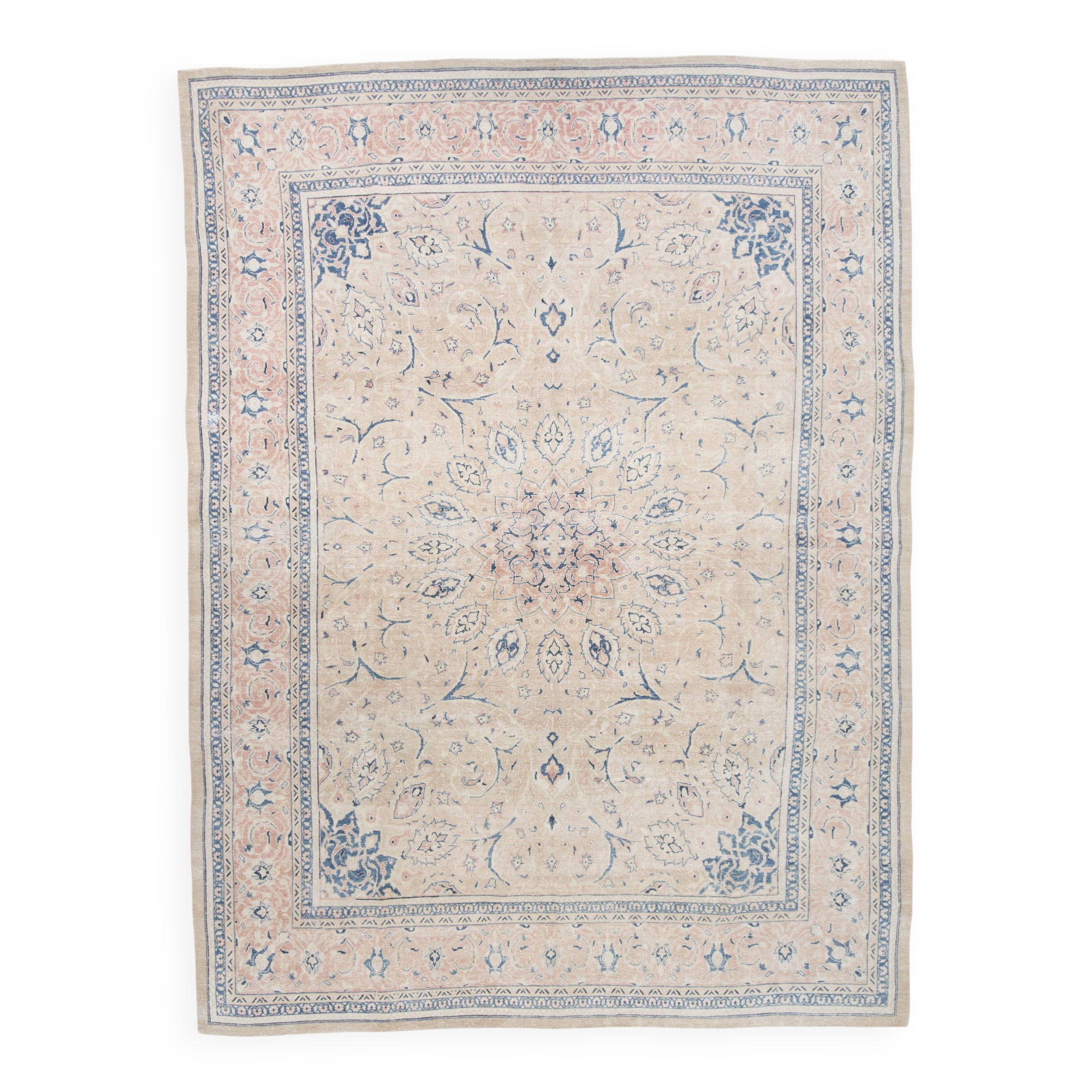 Tapis Vintage Off-White et Rose Poudré, Style Classique, 292x399 Cm