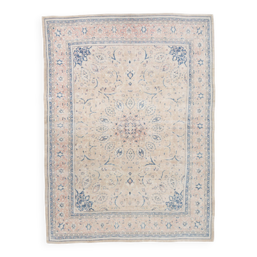 Tapis Vintage Off-White et Rose Poudré, Style Classique, 292x399 Cm
