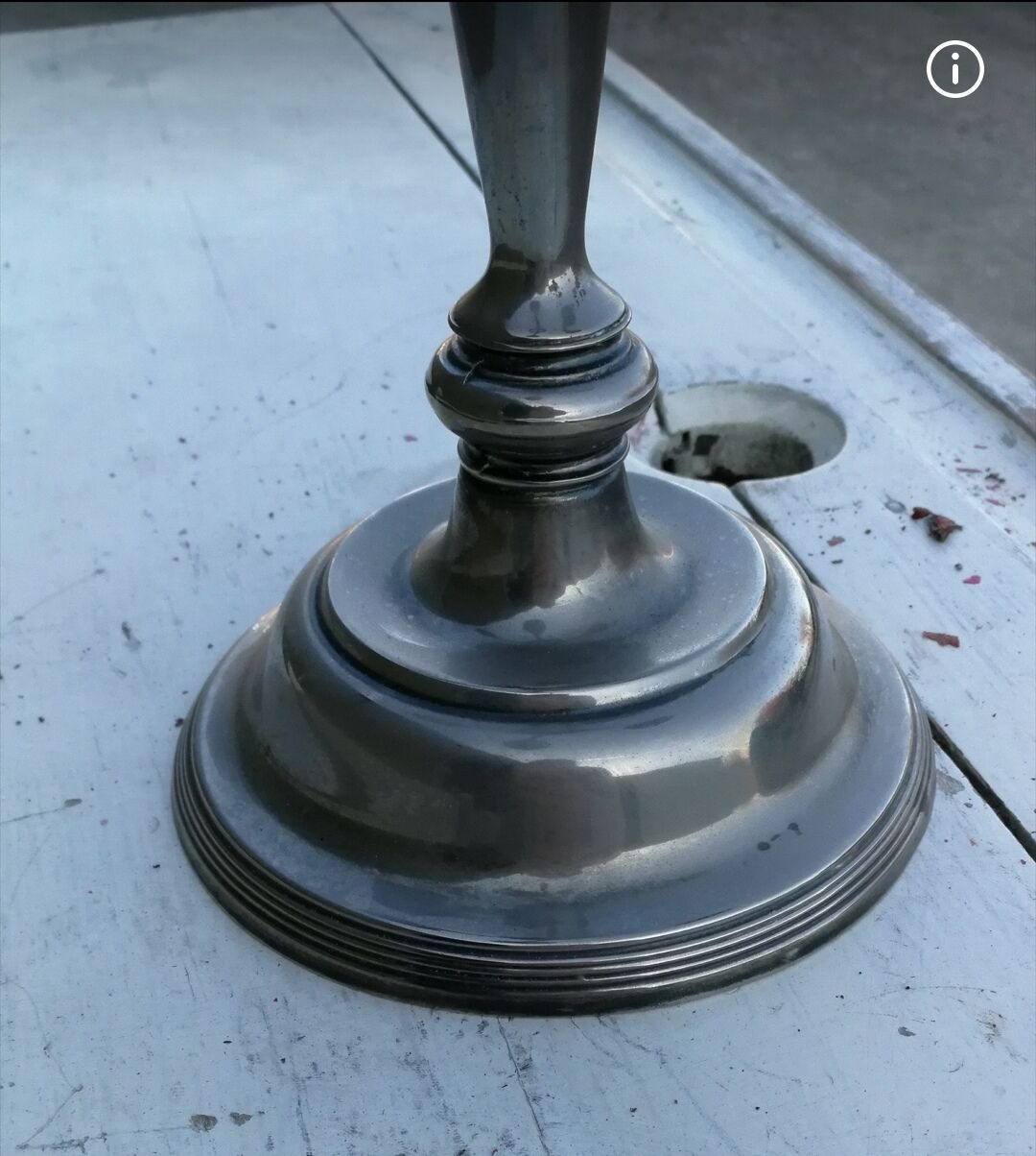 Old chandelier in silver, 5 branches