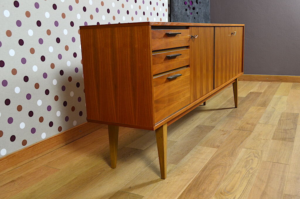 Scandinavian design row Walnut vintage 1960