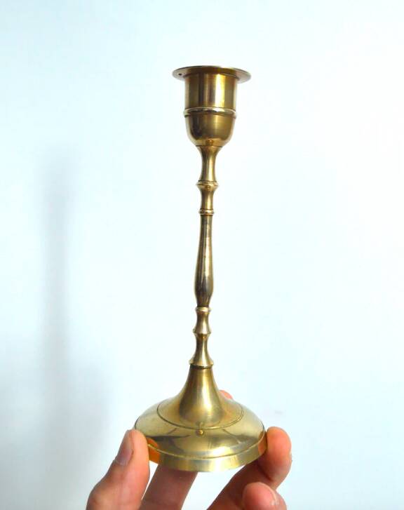 Pair of brass candle holders