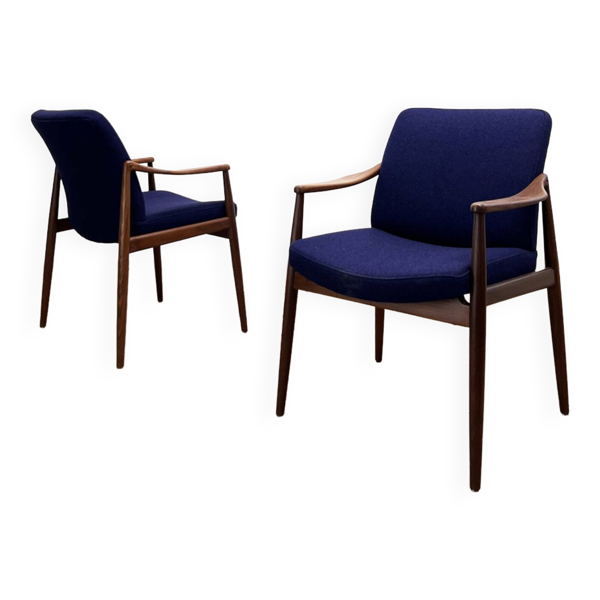 Two Mid-Century Modern Teak Armchairs by Hartmut Lohmeyer for Wilkhahn, 1950s