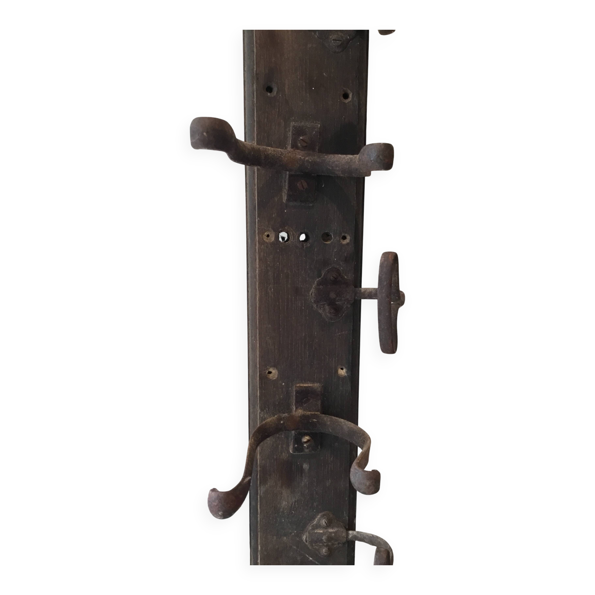 Antique coat rack with hooks