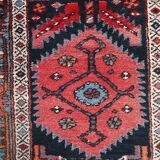 Antique Persian Handmade Hamadan Runner Rug, 3.4' x 7.7' (106cm x 237cm), 1920s