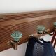 Wall-mounted coat rack 50 cm – 5 ceramic hooks in vintage style green