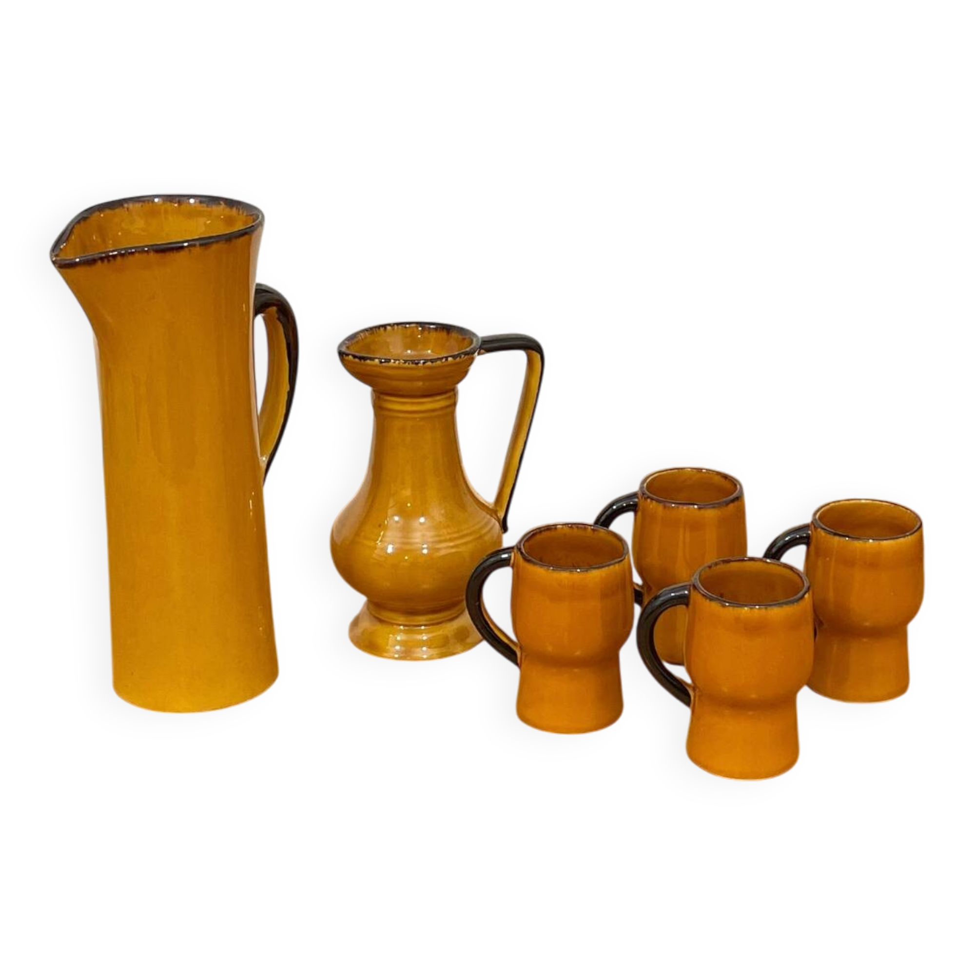 Ceramic orangeade service from Vallauris signed CPL - 1960s/70s