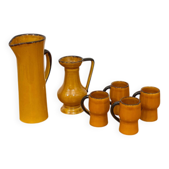 Ceramic orangeade service from Vallauris signed CPL - 1960s/70s