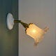 Vintage frosted glass tulip wall light